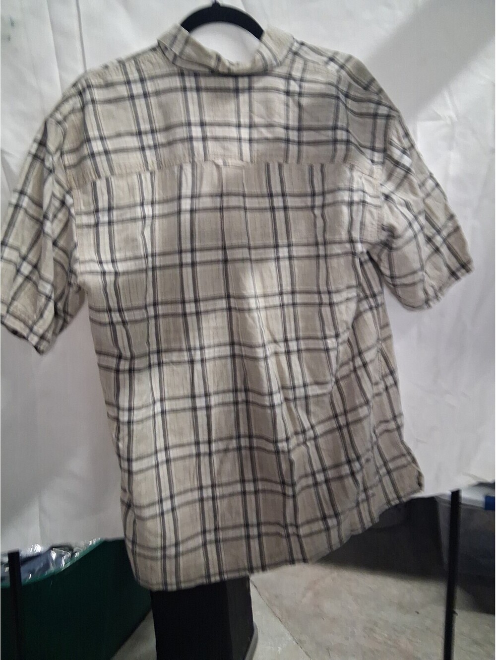 Vintage World Island Button Up Short Sleeve 100% Cotton Brown Plaid G2 - Picture 5 of 5